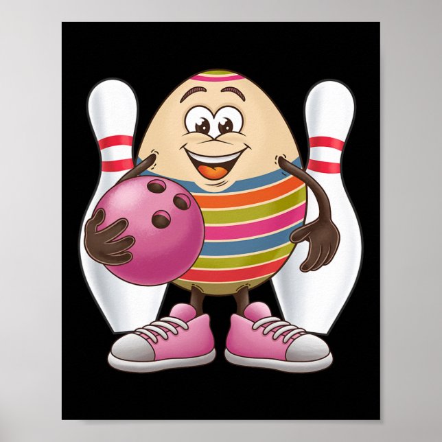 Påskägg Färgrik Kostym Bowling Spelare Lag L Poster (Framsidan)