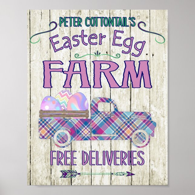 Påskägg Farm Antique Lastbil Play Sign Poster (Framsidan)