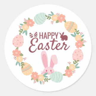 Påskägg favoritfästpunkter och dekoration runt klistermärke