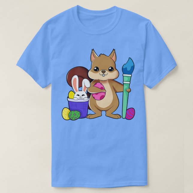 Påskägg för att måla ekorrar t shirt (Design framsida)