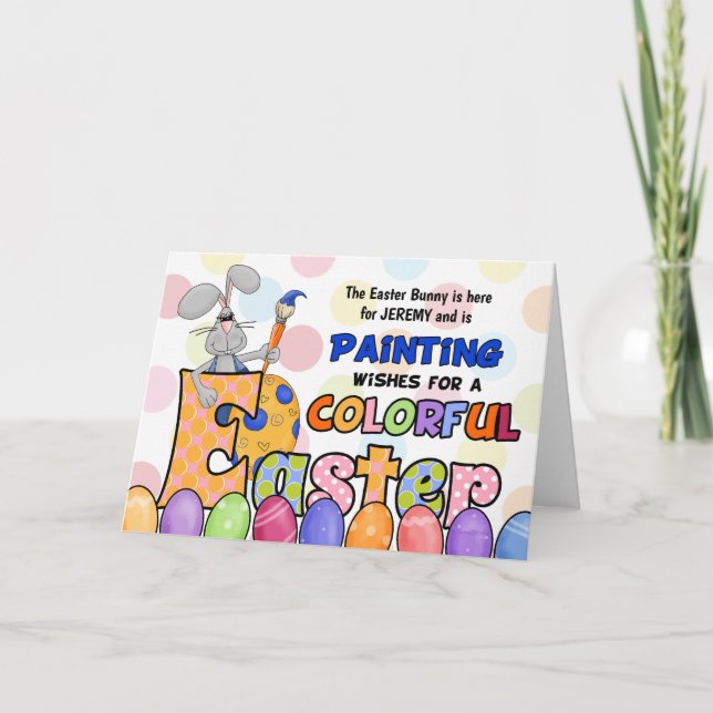 Påskägg för att måla för barn helgkort (Framsida)