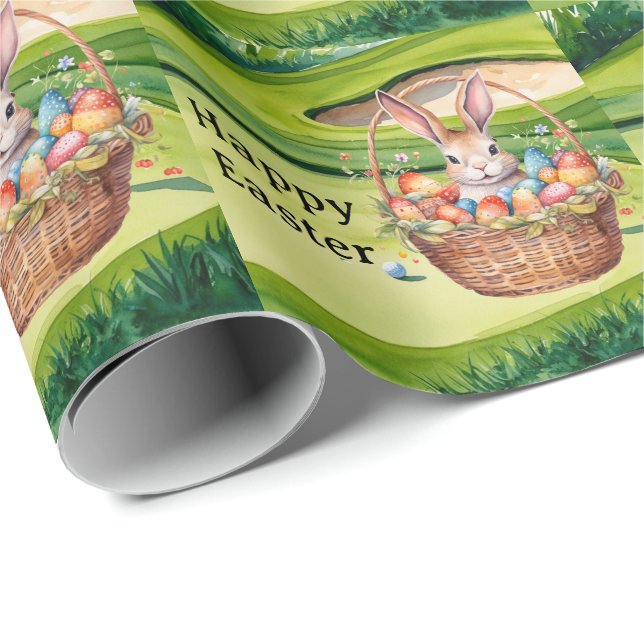 Påskägg för golfspelare på grönt gräs  presentpapper (Rullad Hörn)