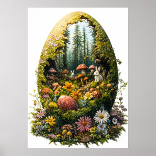 Påskägg Forest Fantasy Nature Wall Art Poster