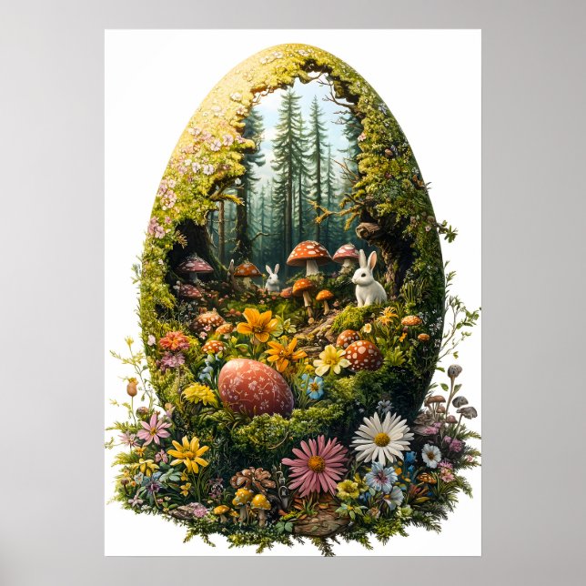 Påskägg Forest Fantasy Nature Wall Art Poster (Framsidan)