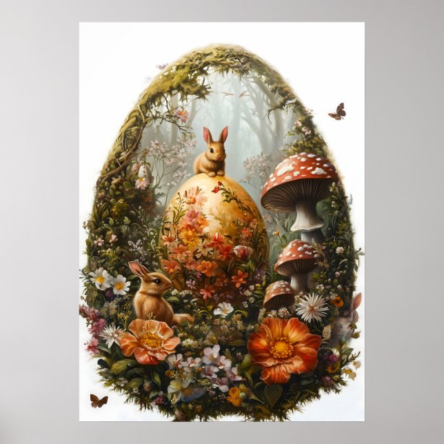 Påskägg Forest Wall konst Poster (Framsidan)