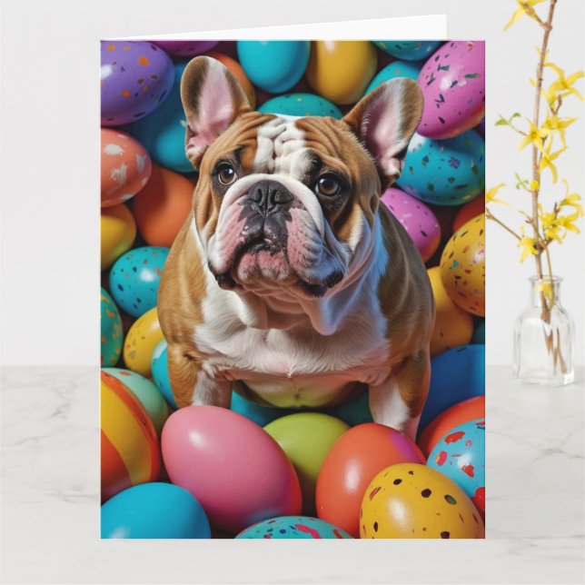 Påskägg från Bulldog Kort (Gul blomma)