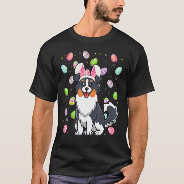 Påskägg Funny Australian shepherd Hund Påsk T Shirt (Framsida)
