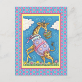 PÅSKÄGG GIRAFFE & TULIPS, VÅR POSTCARD VYKORT