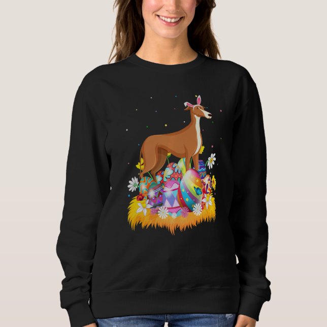 Påskägg Greyhound Hund Påskdagen T Shirt (Framsida)