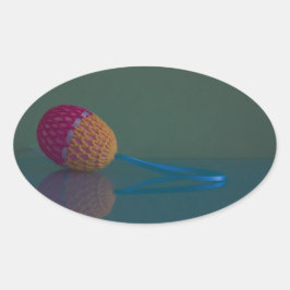 Påskägg Helgdag Blue och Grönt Oval Sticker Ovalt Klistermärke