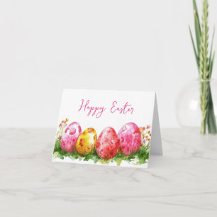 Påskägg Helgdag Card för Blommigt med söt vattenfä Kort
