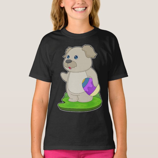 Påskägg hund påsk t shirt (Framsida)