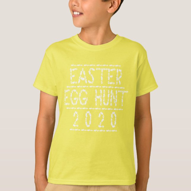 Påskägg Hunt 2020 Funny Påskägg Typografi T Shirt (Framsida)