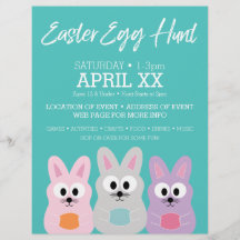 Påskägg Hunt Advertisement - Cute Bunny Rabbits