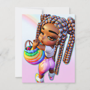 Påskägg Hunt Black Girl Magic Melanin Girls Kort