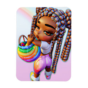Påskägg Hunt Black Girl Magic Melanin Girls Magnet