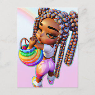 Påskägg Hunt Black Girl Magic Melanin Girls Vykort