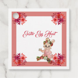 Påskägg Hunt Bunny Blommigt Krona Ro Watercolor Gåvor Etiketter