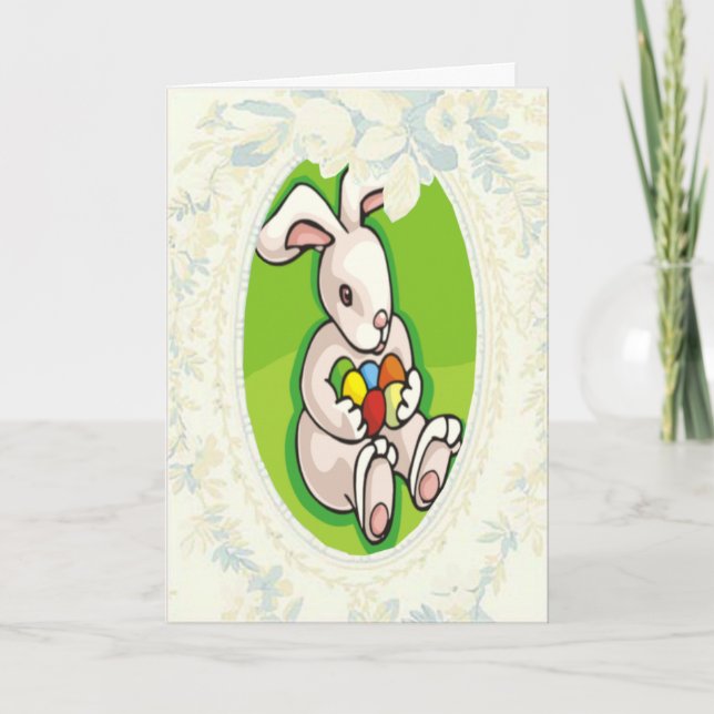 Påskägg Hunt Bunny-hälsningskort Helgkort (Framsida)