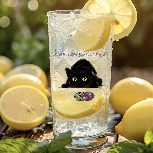 Påskägg Hunt Cat Funny Glaskopp (Skapare uppladdad)