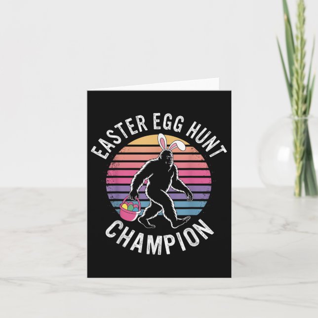 Påskägg Hunt Champion Funny Bigfoot Bunny Eggs Kort (Framsida)