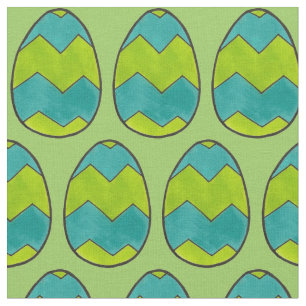 Påskägg Hunt Eggs Grönt Blue Zigzag Tyg
