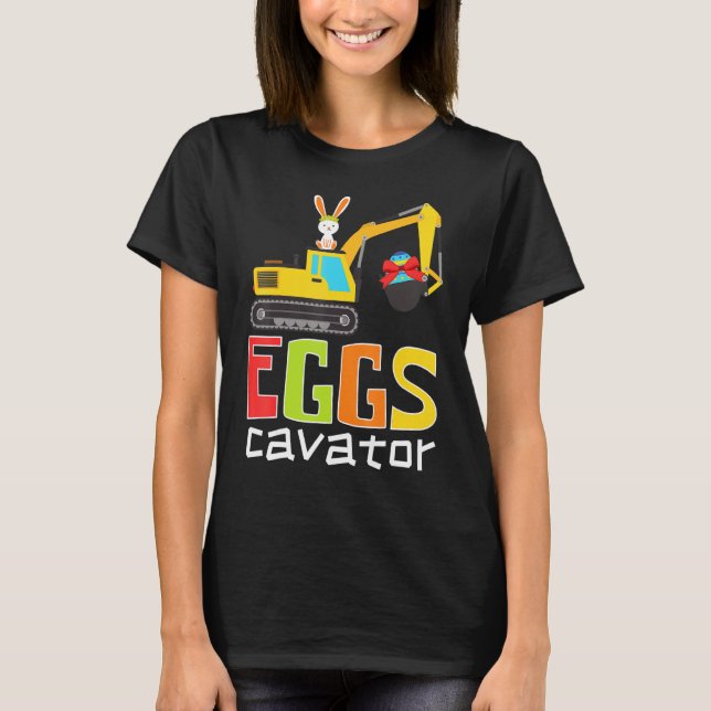 Påskägg Hunt Eggscavator Cute Kärlek Bunny Drivi T Shirt (Framsida)