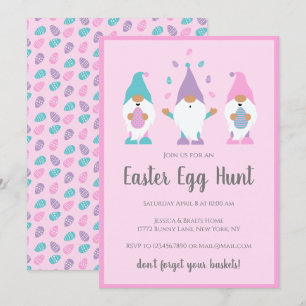Påskägg Hunt Gnomes Rosa Inbjudningar