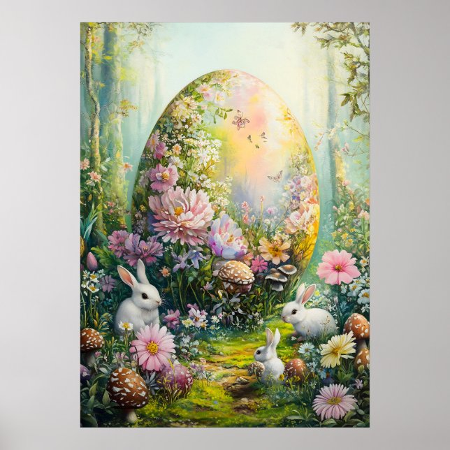 Påskägg Hunt i Fantasy Forest Poster (Framsidan)