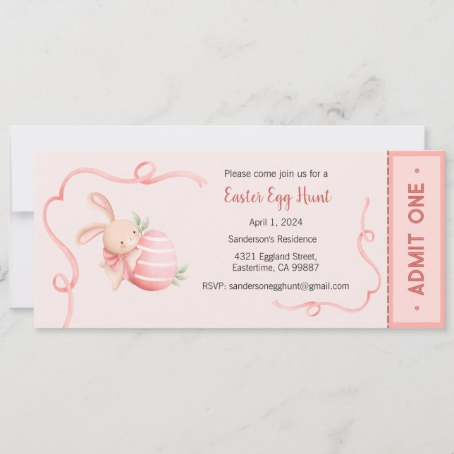 Påskägg Hunt-inbjudan, Påsk Party Inbjudningar (Framsida)