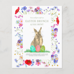 Påskägg Hunt och Brunch Bunny Blommigt Budget Flygblad