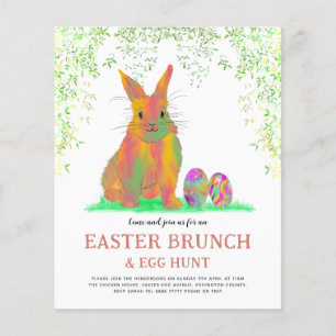 Påskägg Hunt och Brunch Cute Bunny Flygblad