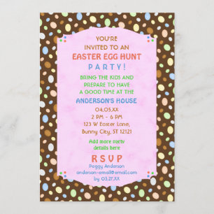Påskägg Hunt Party Elegant Retro Banner Inbjudningar