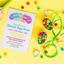 Påskägg Hunt Party-inbjudan Inbjudningar