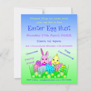 Påskägg Hunt Party-inbjudan Pappra Lakan