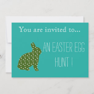 Påskägg Hunt Påsk party grönt bunny Inbjudningar
