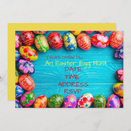 Påskägg Hunt Påsk Party Inbjudningar