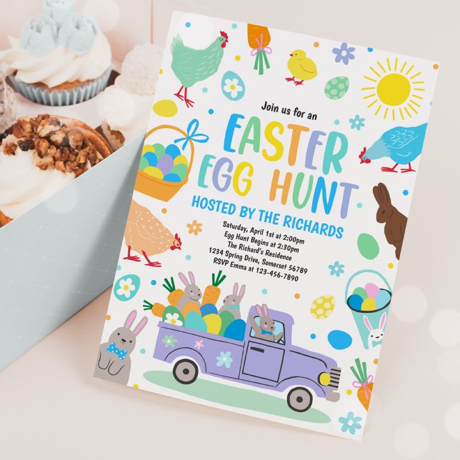 Påskägg Hunt Påskägg Event Vår Party Inbjudningar (Skapare uppladdad)