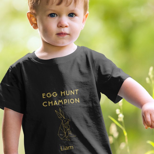 Påskägg Hunt Personlig Cute Black Bunny T Shirt (Skapare uppladdad)