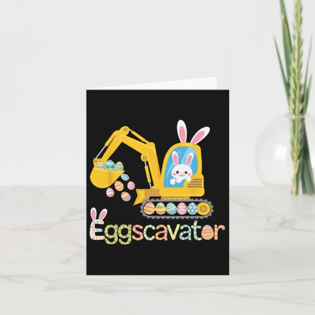 Påskägg Hunt Shirt För barn S Funny Eggscavator Kort (Framsida)
