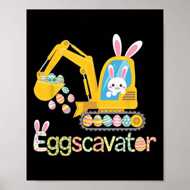 Påskägg Hunt Shirt För barn S Funny Eggscavator Poster (Framsidan)