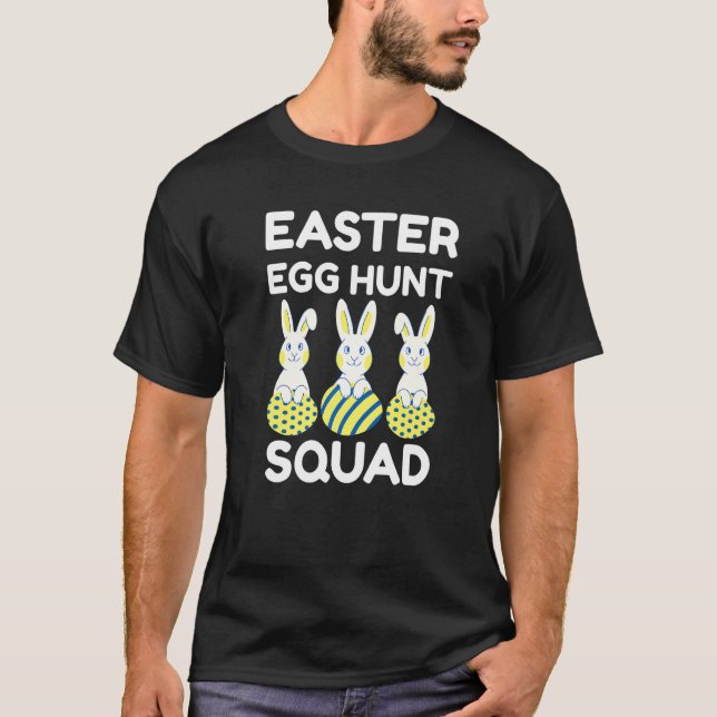 Påskägg Hunt Squad Cute Kids Småbarn Eggs och B T Shirt (Framsida)