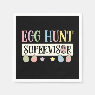 Påskägg Hunt Supervisor Funny Family Påsk Pappersservett