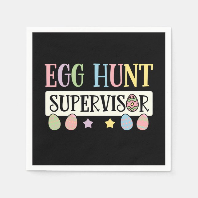 Påskägg Hunt Supervisor Funny Family Påsk Pappersservett (Framsidan)
