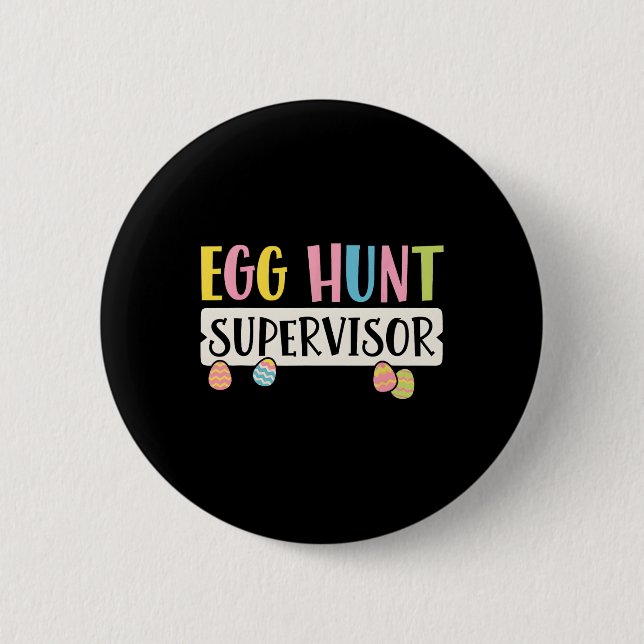 Påskägg Hunt Supervisor Funny Mamma Pappa Manar Kv Knapp (Framsida)