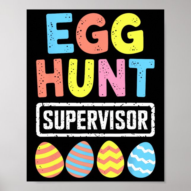 Påskägg Hunt Supervisor Rabbit Bunny Påsk Day Poster (Framsidan)