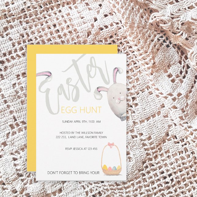 Påskägg Hunt Watercolor Illustration Inbjudningar (Skapare uppladdad)