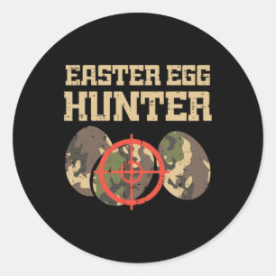 Påskägg Hunter Camo Funny Hunting Boys Girls Ki Runt Klistermärke
