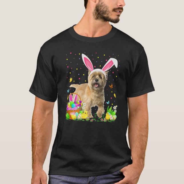 Påskägg Hunting Cairn Terrier Hund Påsk T Shirt (Framsida)