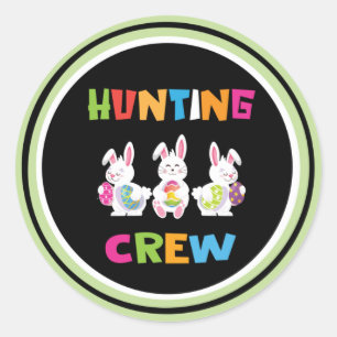 Påskägg Hunting Crew Classic Round Sticker Runt Klistermärke